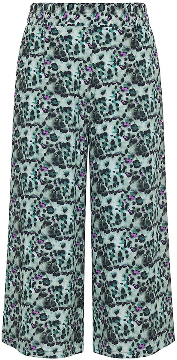 Studio Untold - Dames - Culotte extra wijde pijpen gekleurd luipaardmotief - Cactus - Maat 58