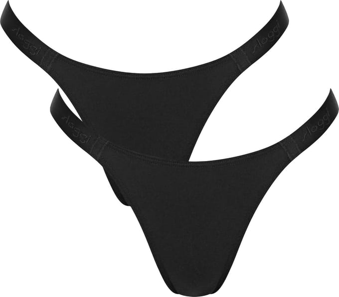 Sloggi Women GO Casual Tiny tanga (2-pack) - dames slip - zwart