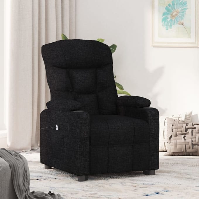 vidaXL - Fauteuil - verstelbaar - elektrisch - stof - zwart