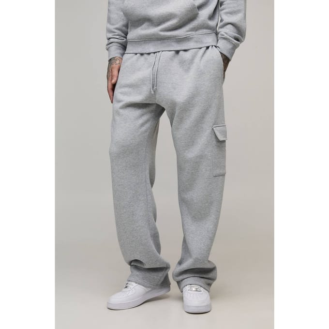 Tall Essential Straight Leg Cargo Joggers | Grey Marl | Size Small