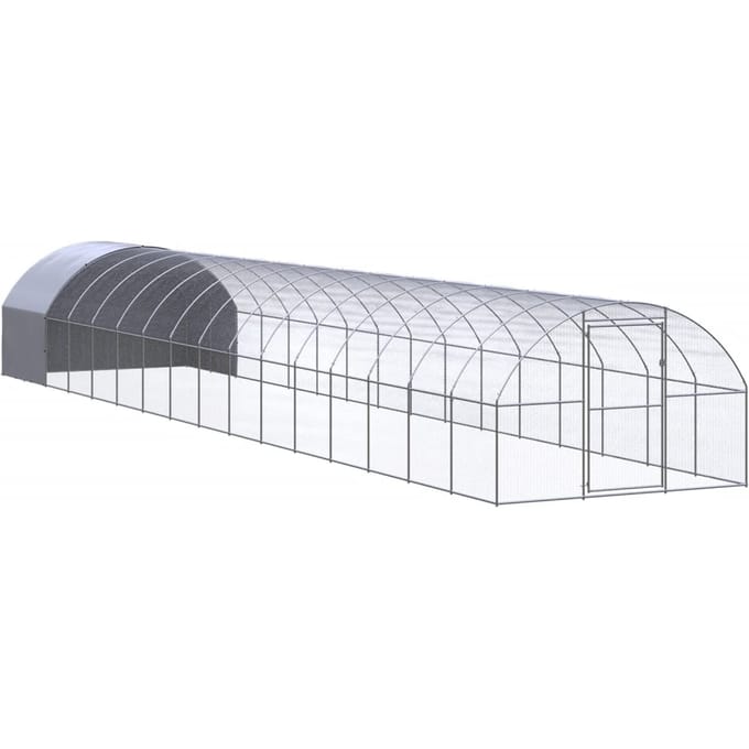 Vidaxl Buitenkooi voor Kippen, 3x16x2 M, Gegalvaniseerd Staal