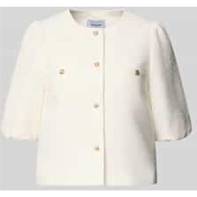 regular fit blazer van viscosemix met pofmouwen