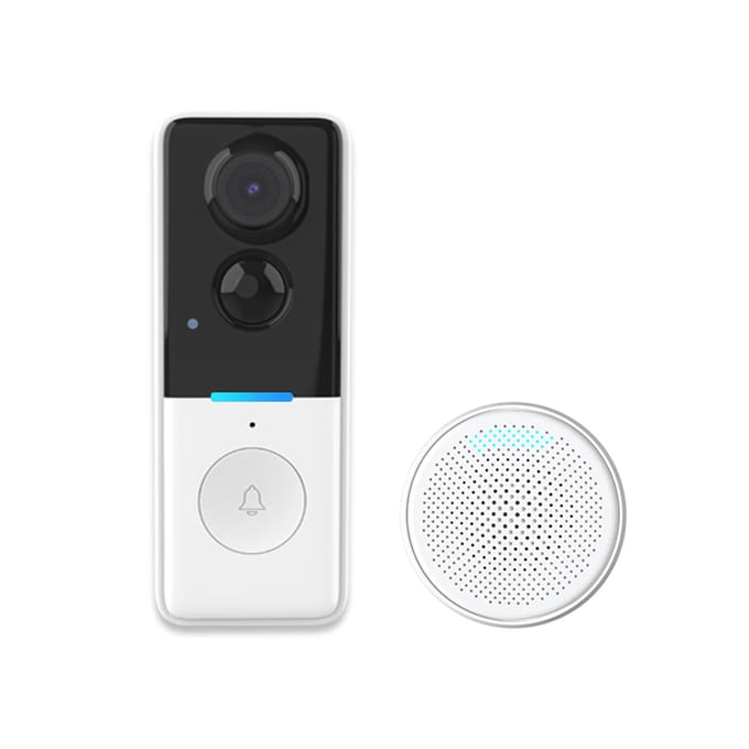 Slimme Deurbel Deurcamera TY App Bediening Infrarood Nachtzicht Oplaadbaar Video Intercom Deurbel Twee-weg Intercom wit