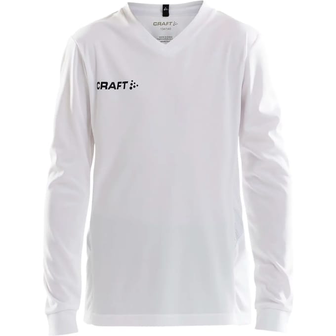 Craft Squad Jersey Solid LS Shirt Junior Sportshirt - Maat 146  - Unisex - wit/zwart Maat 146/152