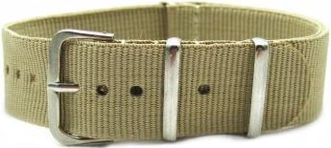 Premium Beige Nato strap 20mm - Horlogeband Beige