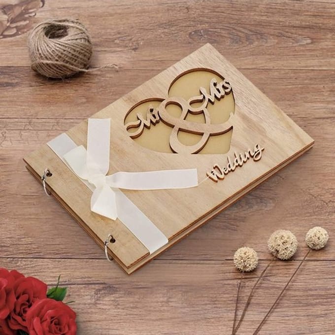 Dailygoods - Houten bruiloft gastenboek - Ambachtelijk design - Type