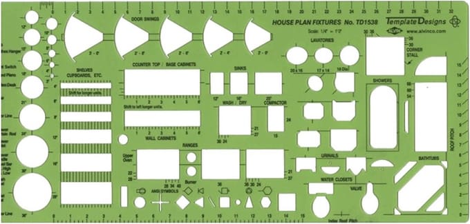 Professionele Binnenhuis Architect Sjabloon # TD1538 - Scale 1/4"