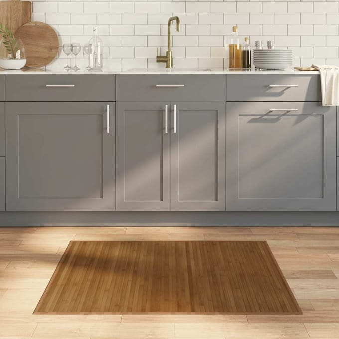 vidaXL - Vloerkleed - rechthoekig - 80x100 - cm - bamboe - bruin
