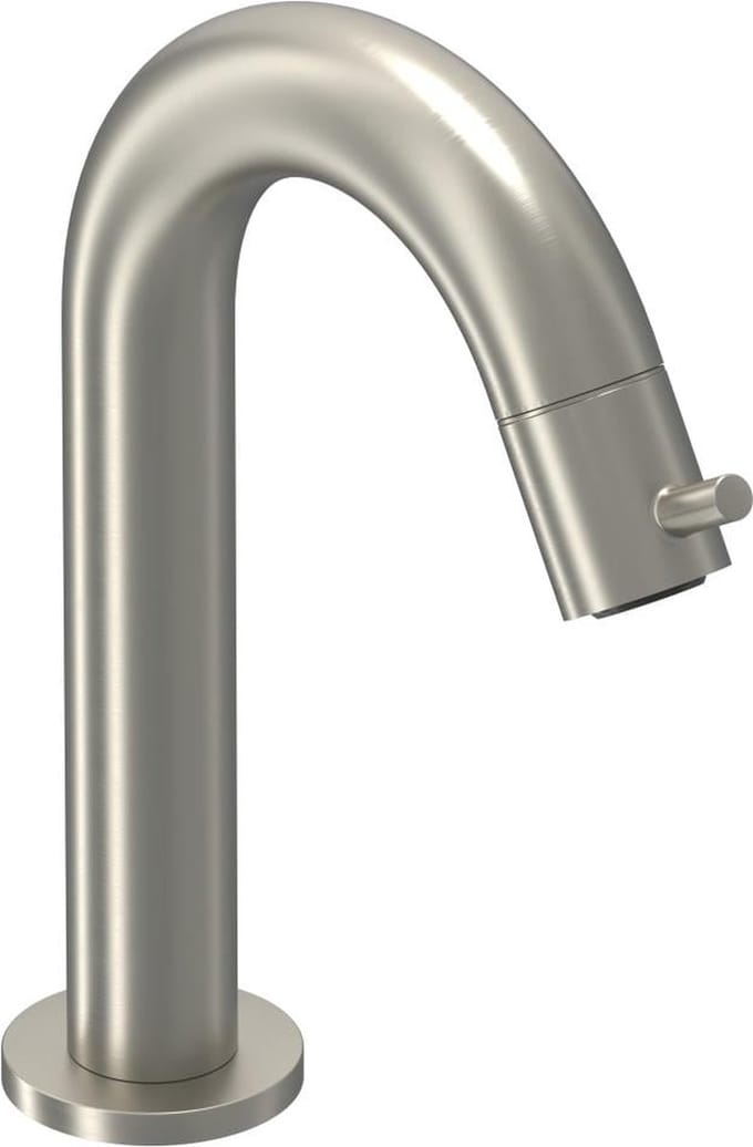 IVY Bond fonteinkraan met gebogen uitloop model S 19,4 cm, geborsteld nickel PVD