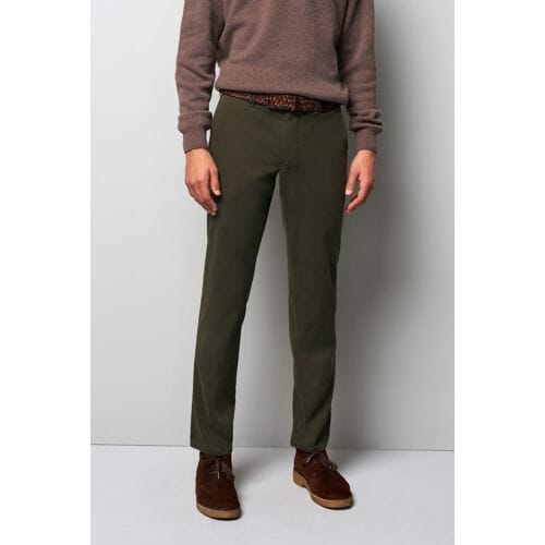 Meyer Broek M5 Chino Organic Cotton Comfort Stretch Micro Texture Donker Groen / male