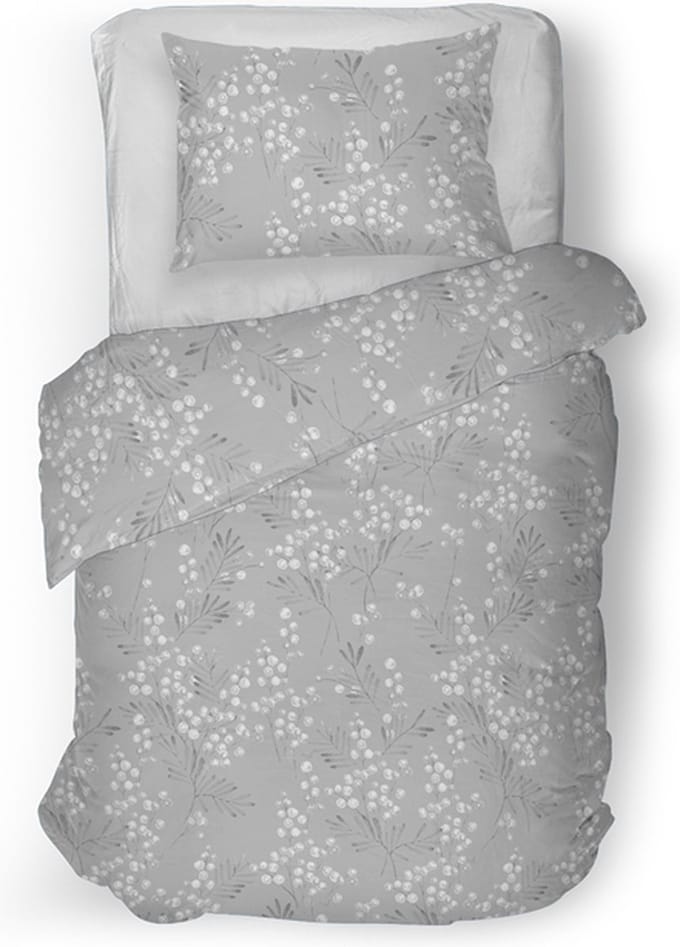 Snoozing Erica Dekbedovertrek - Eenpersoons - 140x200/220 cm - Grijs