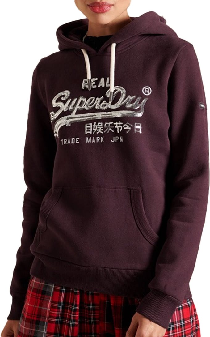 Superdry Dames Trui Vl Boho Sparkle Hood  - Maat S
