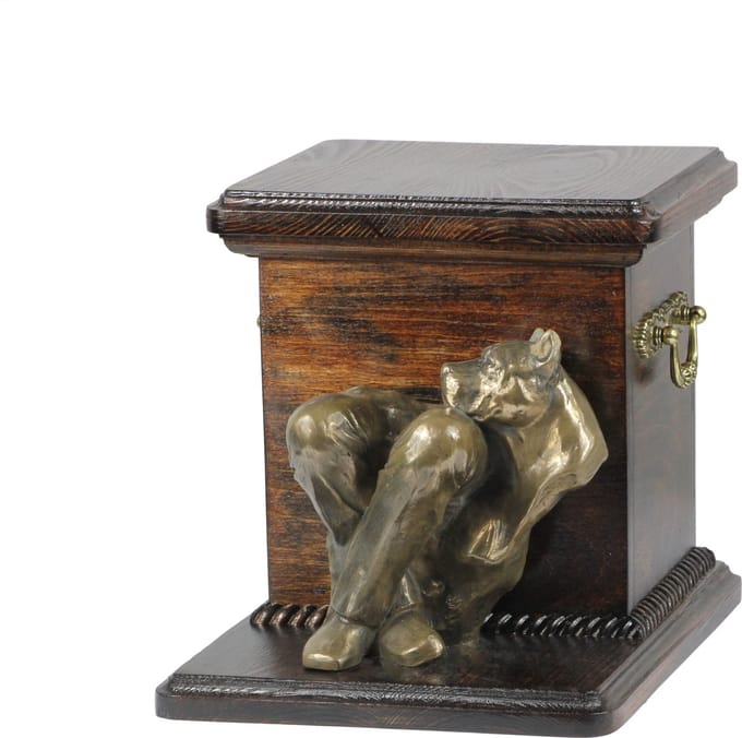 Elegante urn voor American Staffordshire Terrier met hondenbuste