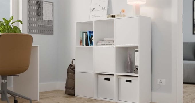 Set van 3 mat witte fronten voor MALAX 3x3 H plank | Kleur: Mat wit | Maat: 34x34x1,6 cm