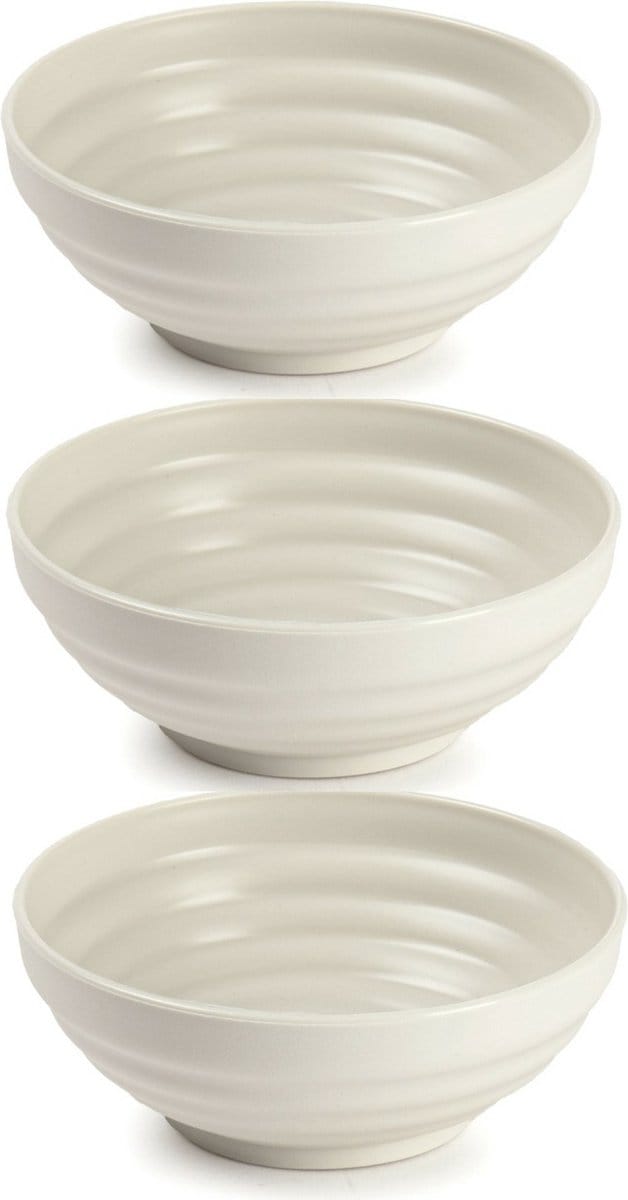 Plasticforte - Kommetjes/Schaaltjes - 6x - kunststof - D13 cm - beige