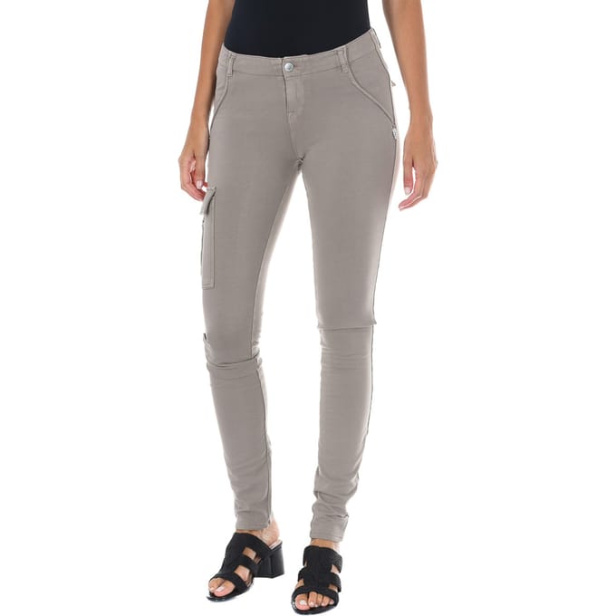 Lange pluche broek met elastische stof 10DBF0549-J100 vrouw