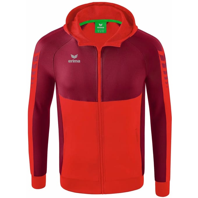 Erima Six Wings Trainingsjack Met Capuchon Kinderen - Bordeaux / Rood | Maat: 128