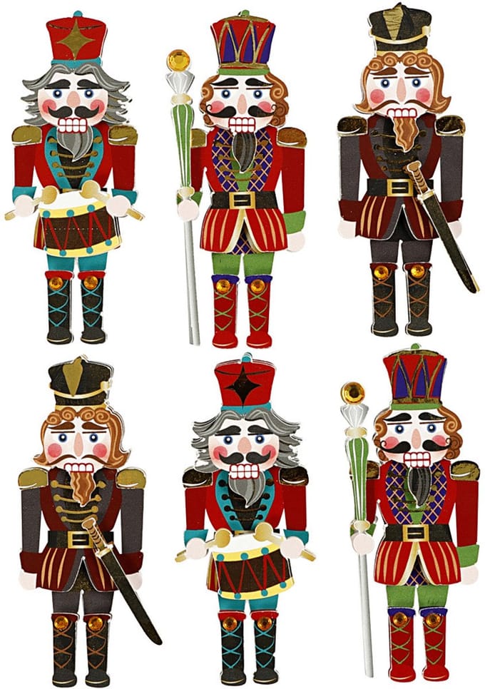 3D stickers, notenkraker, H: 75 mm, B: 30 mm, dikte 7 mm, 6 stuk/ 1 doos