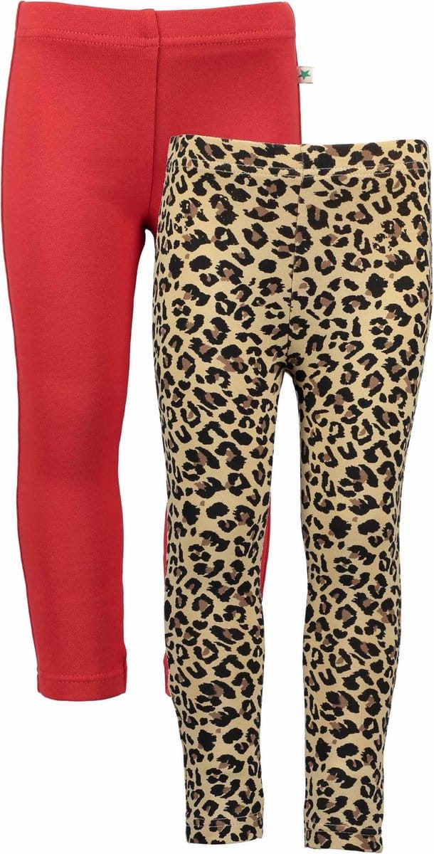 Blue Seven 2 PACK Bio Basic all season legging Panter en Rood - Maat 128