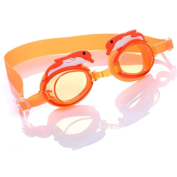 Lunettes de natation dauphin pour enfants en boîte orange