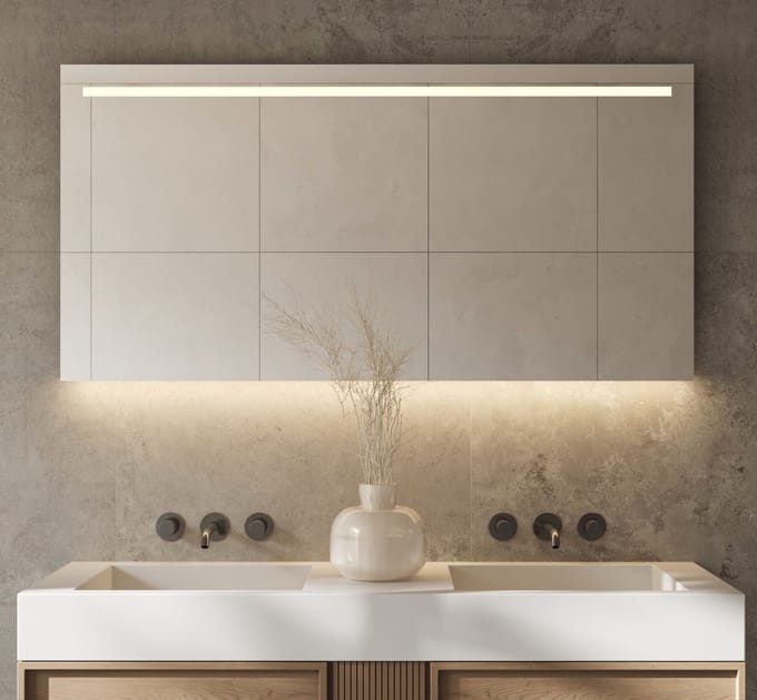 Schaere - Badkamerspiegel - LED Verlichting - Spiegelverwarming - Sensor - Dimfunctie - 140x70 cm