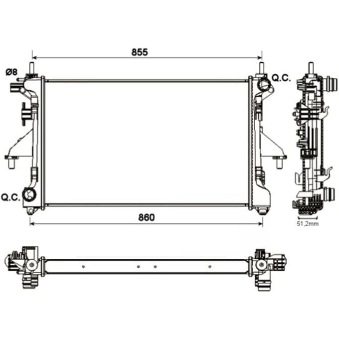 Radiator, motorkoeling NRF 54204