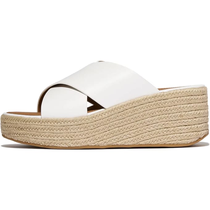 FitFlop Platfforms espadrille leather wedge cross slides