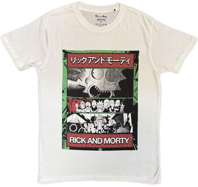 Rick And Morty - Japan Comic Heren Tshirt - M - Wit