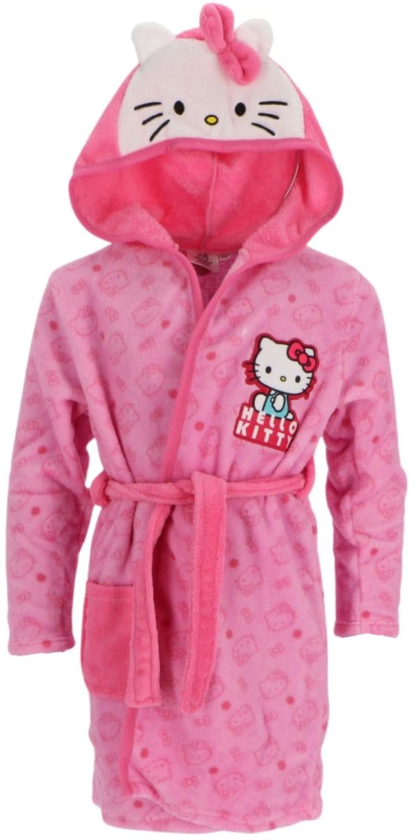 Hello Kitty Badjas - Maat 110/116 - Polyester - Roze - Badjas kind