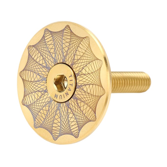 Capuchon supérieur de jeu de direction 28,6 mm Alliage de Ti Excellente dissipation thermique Couvercle de jeu de direction pour VTT Route beige