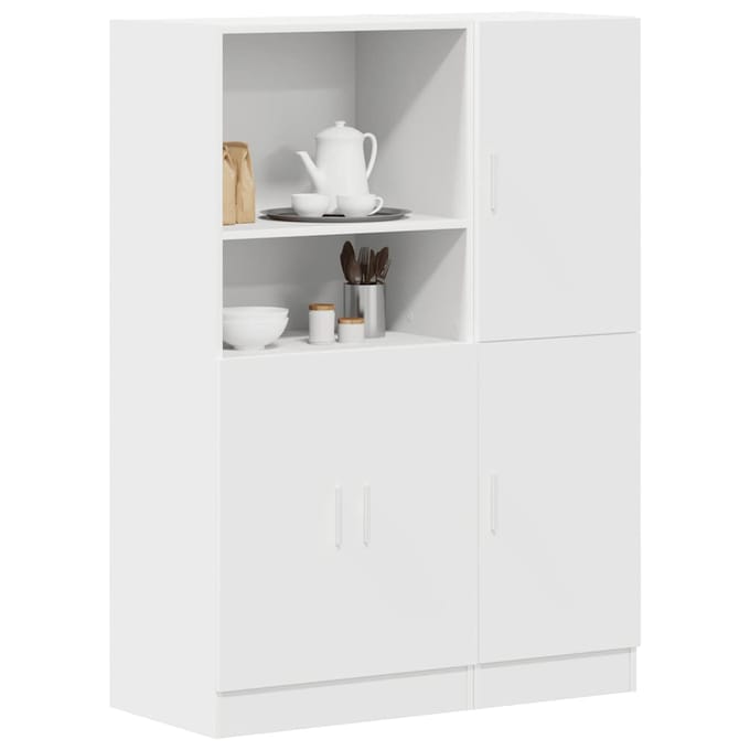 vidaXL - 2-delige - Keukenkastenset - bewerkt - hout - wit