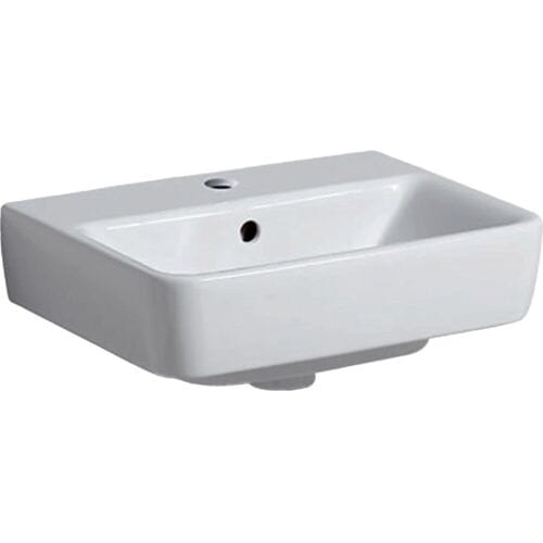 Geberit Renova Plan hand-rinse basin 45 cm with tap hole centered, with overflow 501.624.00.1