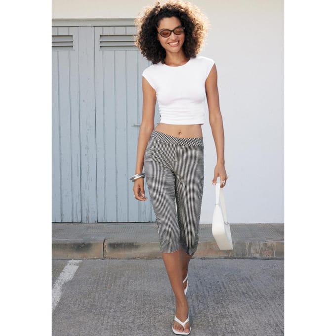 Stradivarius Bengaline capri broek  TRANSPARANT 34
