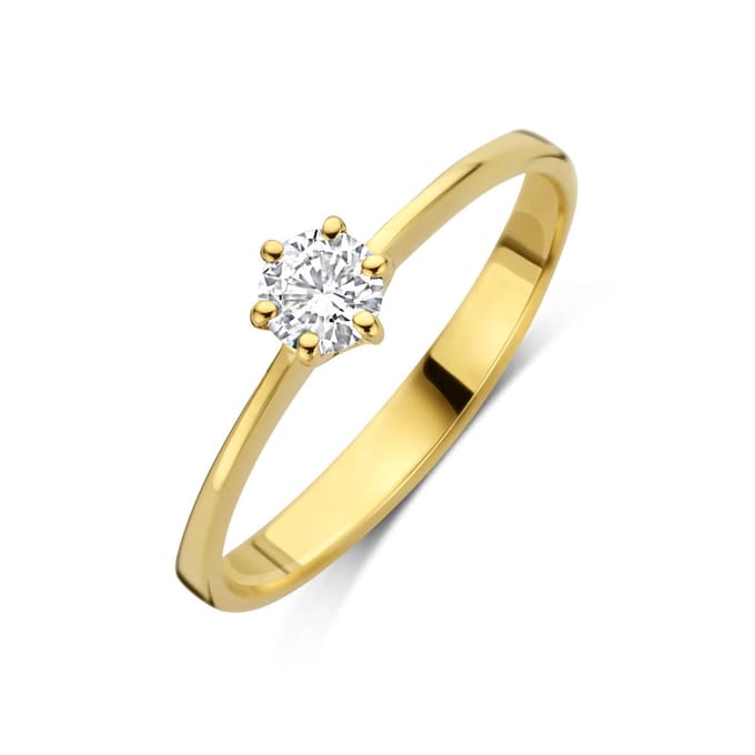 14K Geelgouden Ring met Lab Grown Diamant 0.25 ct 4035498 – G VS
