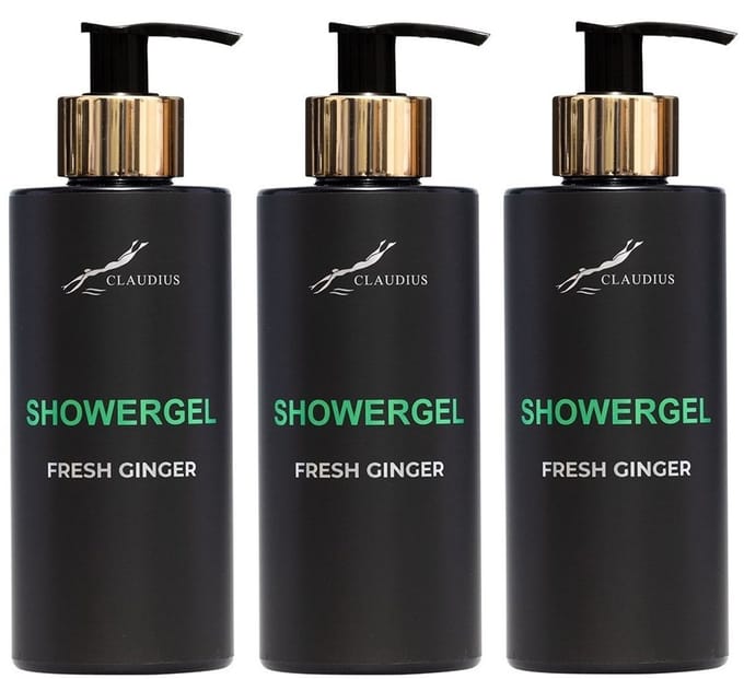 Showergel Fresh Ginger 300 ml - gouden pomp - 3 stuks