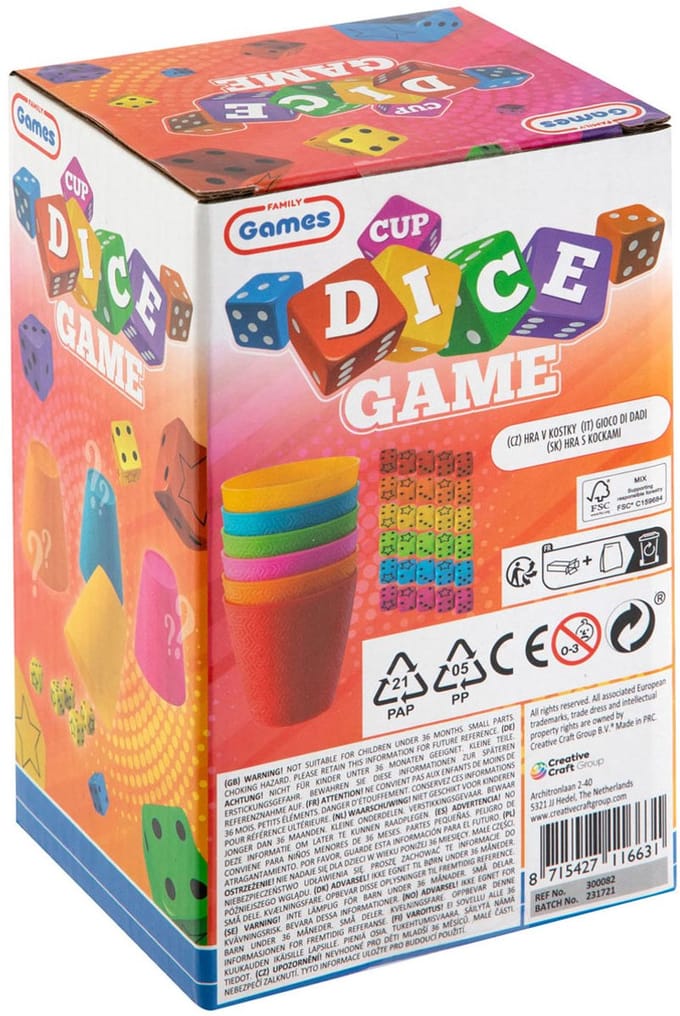 Grafix - Dice Game 6 Cups and 30 Dice