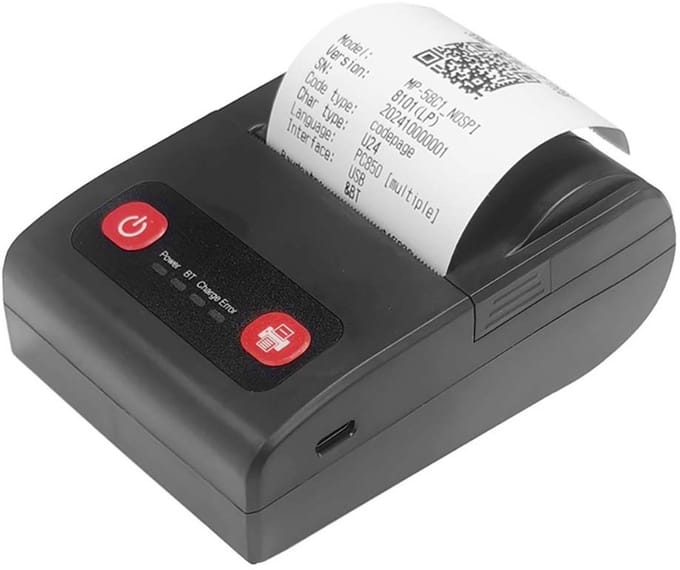 58mm Mini Draagbare Thermische Printer - USB & Bluetooth Connectiviteit