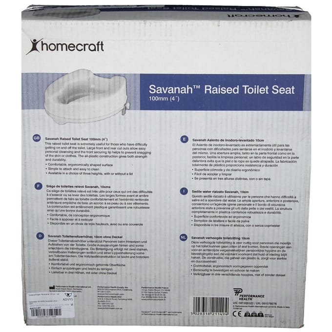 Toilethoger Savanah 10cm Wit Homecraft