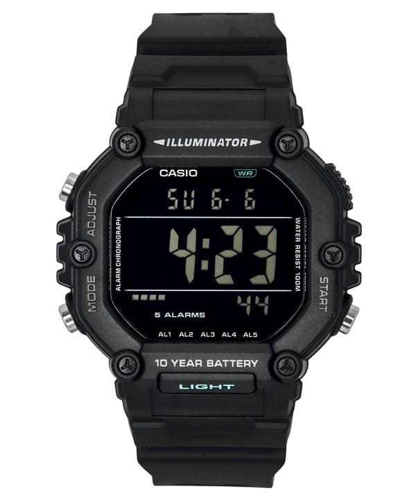 Casio Digitale Extra Lange Band Quartz AE-1600HX-1BV 100M Unisex Horloge zwart
