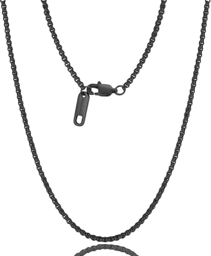 Malinsi® Ketting Heren - Anker Chain Link 60cm - Compleet RVS 2.5mm - Zwart Kettingen man