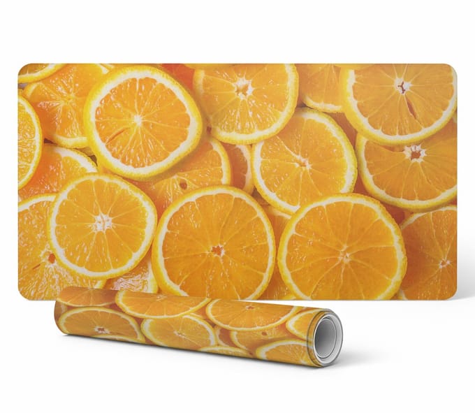 Duurzame antislip bureauonderlegger met citrusmotief, 90x45 cm