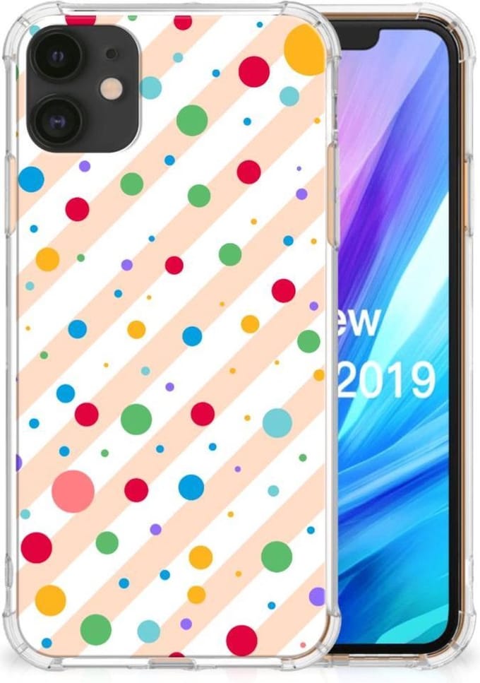 Apple iPhone 11 Doorzichtige Silicone Hoesje Dots