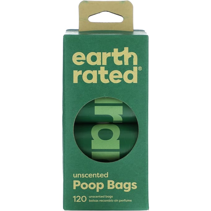 Earth Rated, Sacs à caca pour chien, Non parfumés, 120 sacs blue