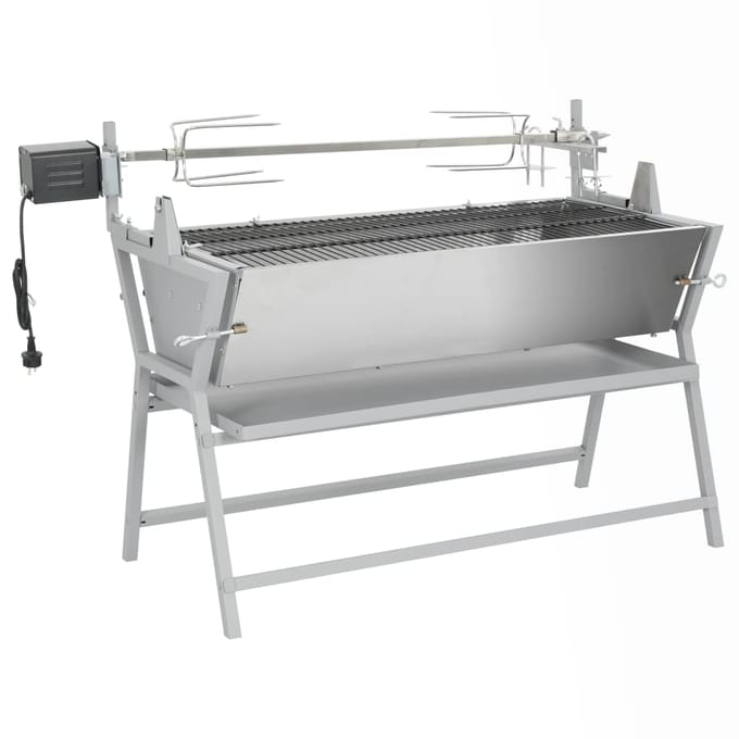 BBQ Grill met Draaispit gemaakt van IJzer en Roestvrij Staal
