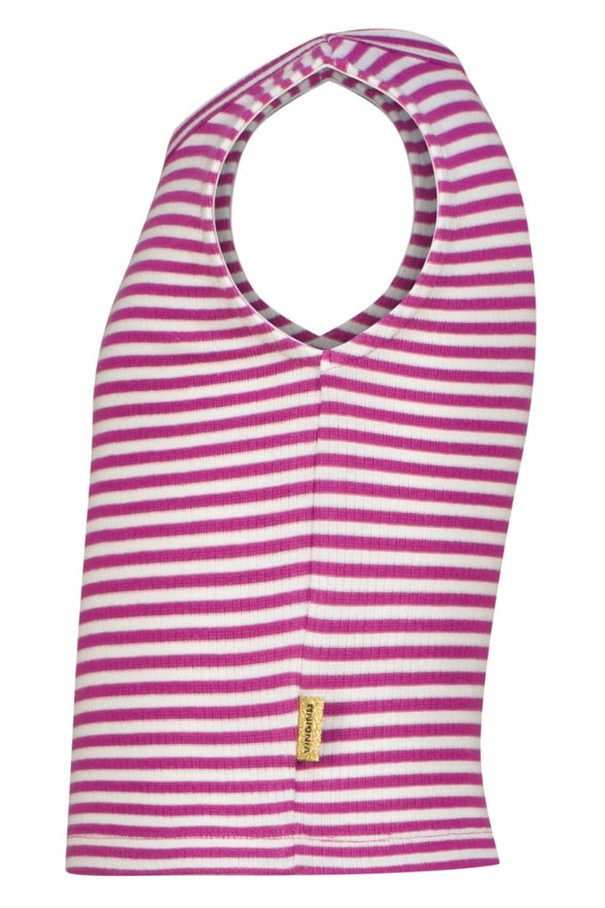 Vingino Girls Basic-crop Rib Top Stripe Top Aster Pink Taglia: 10 | Camicie Outlet | kids | Rosa