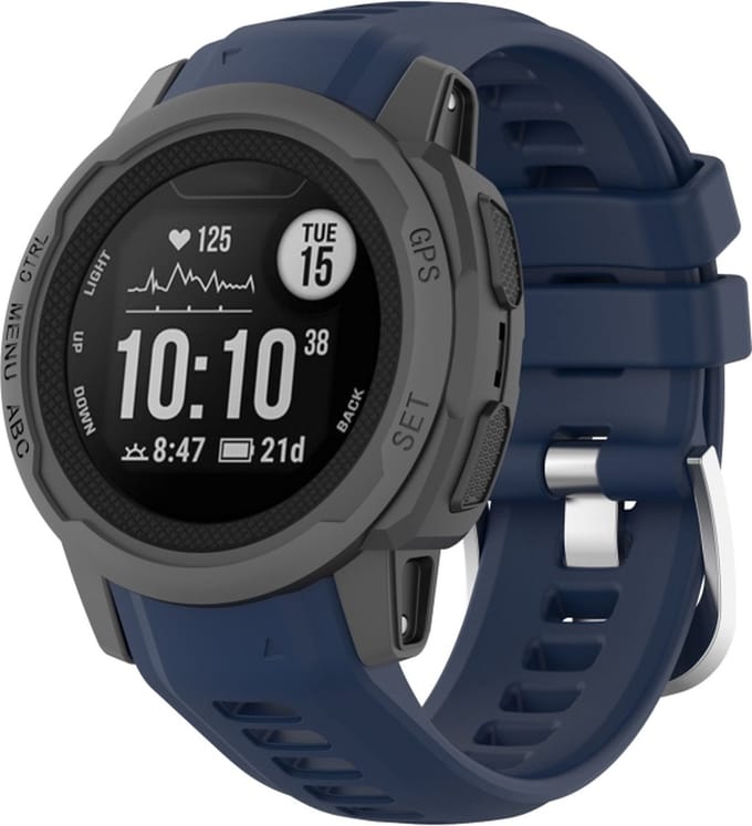 Siliconen bandje - geschikt voor Garmin Instinct 2S - marineblauw