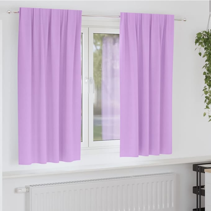 vidaXL - Blackout - Gordijnen - met - Ringen - 2 - st - Paars - 175 - x - 140 - cm - Polyester