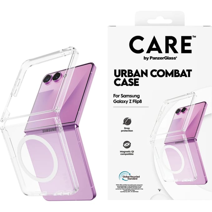 PanzerGlass CARE Urban Backcover Samsung Galaxy Z Flip 8, Galaxy Z Flip 7 Transparant Inductieve lading