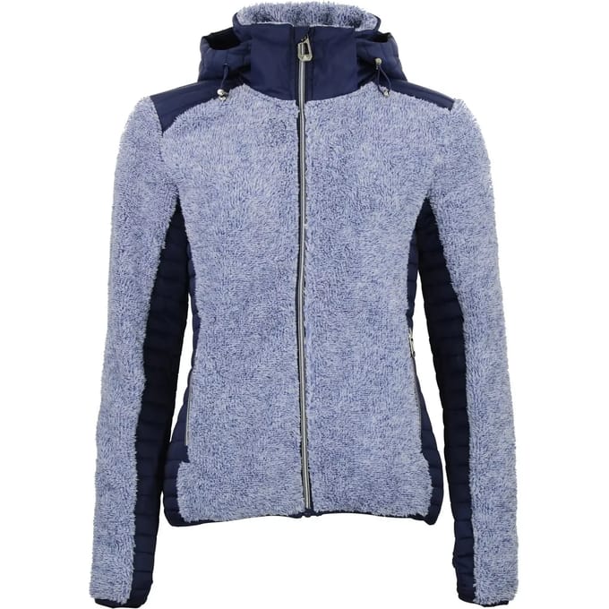 Dames gebreide hoodie met rits in twee materialen Peak Mountain