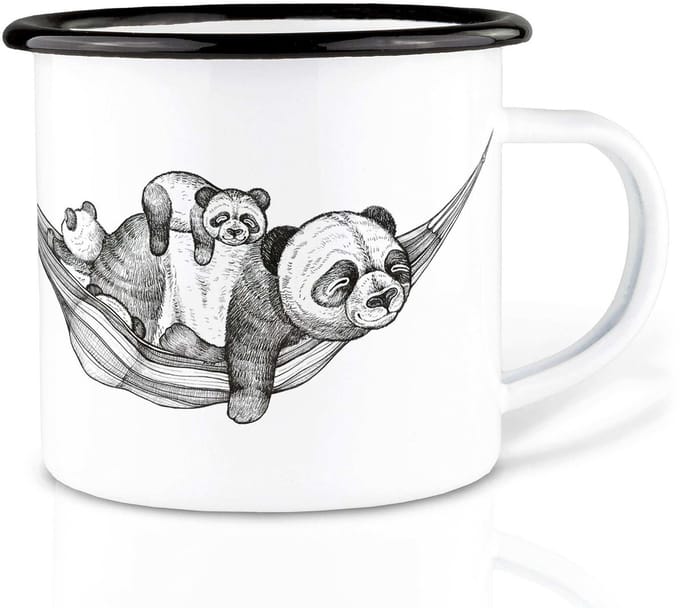 Mok emaille - panda pauze - Ligarti